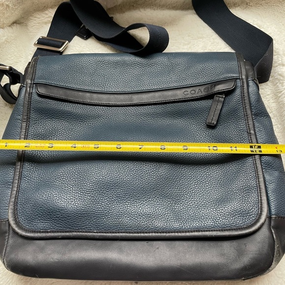 Coach Camden Blue Leather Crossbody Laptop Messenger Map Bag - Picture 14 of 15